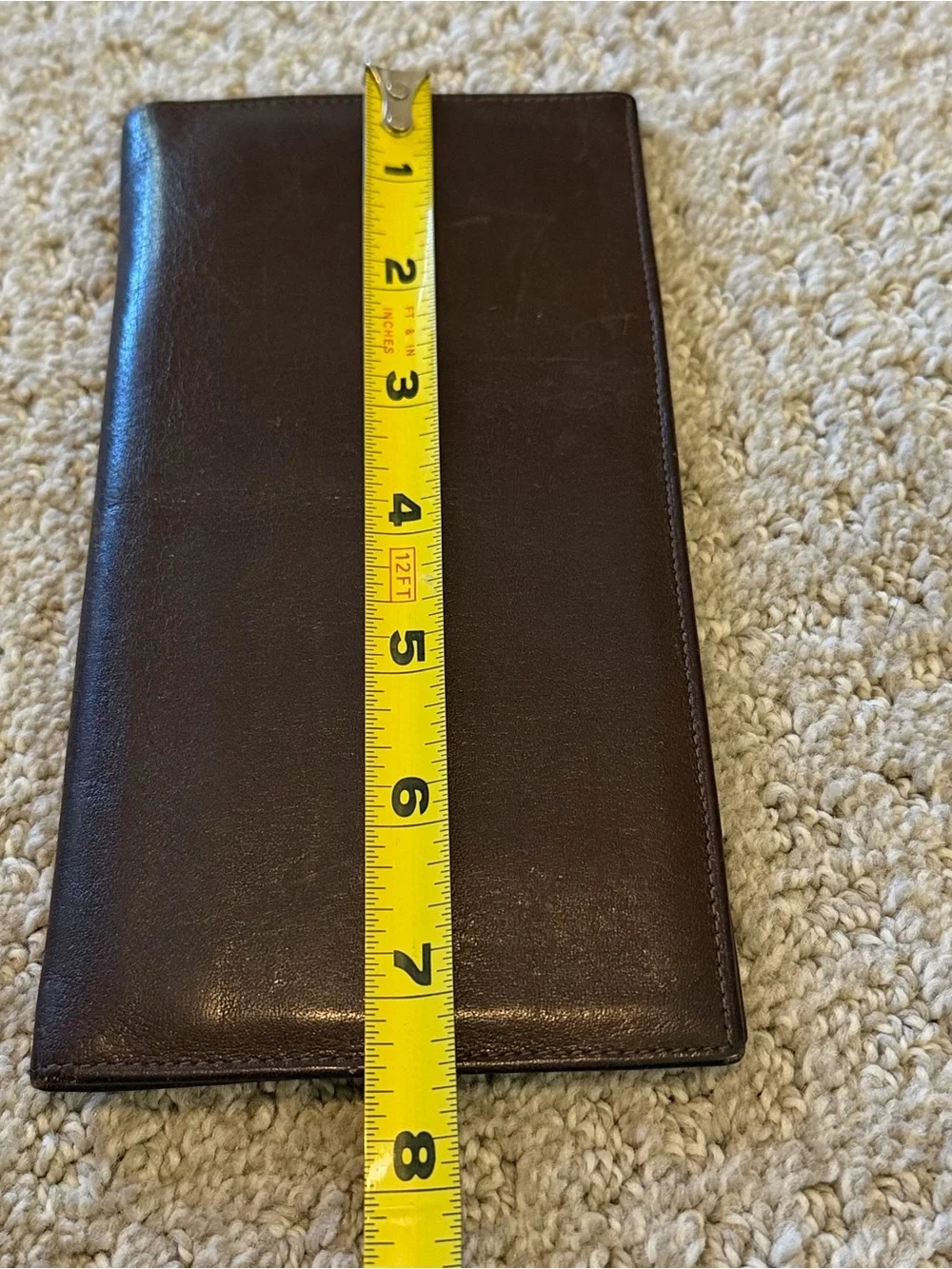 Bosca Leather Wallet Checkbook Cover Bifold Men's Brown Full Grain Hide Vintage